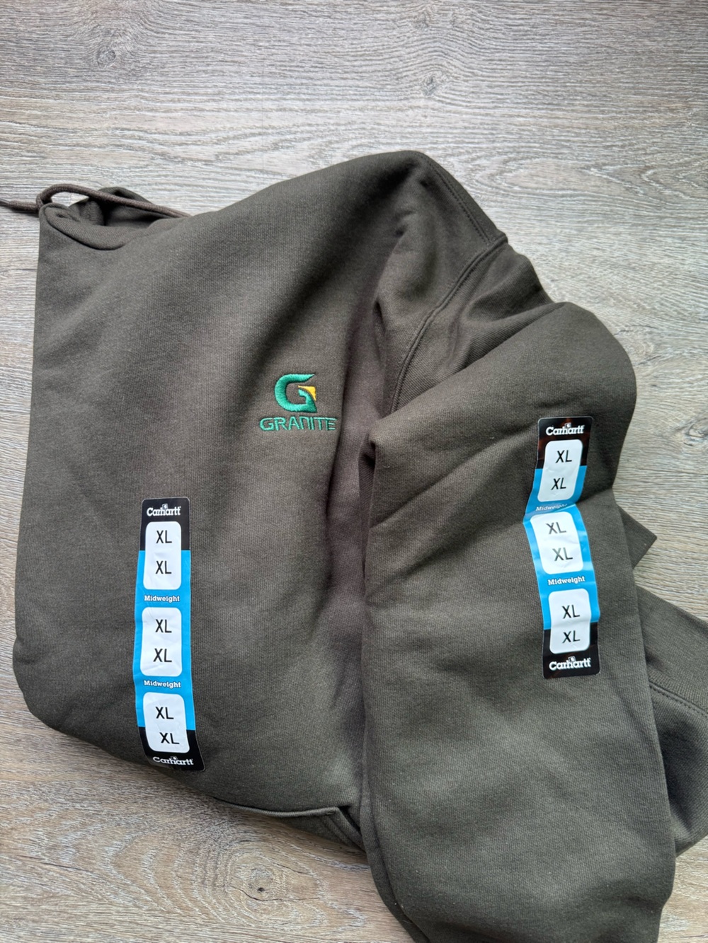 NEW Carhartt Olive Green hoodie with Granite embroidered logo - Picture 4 of 5